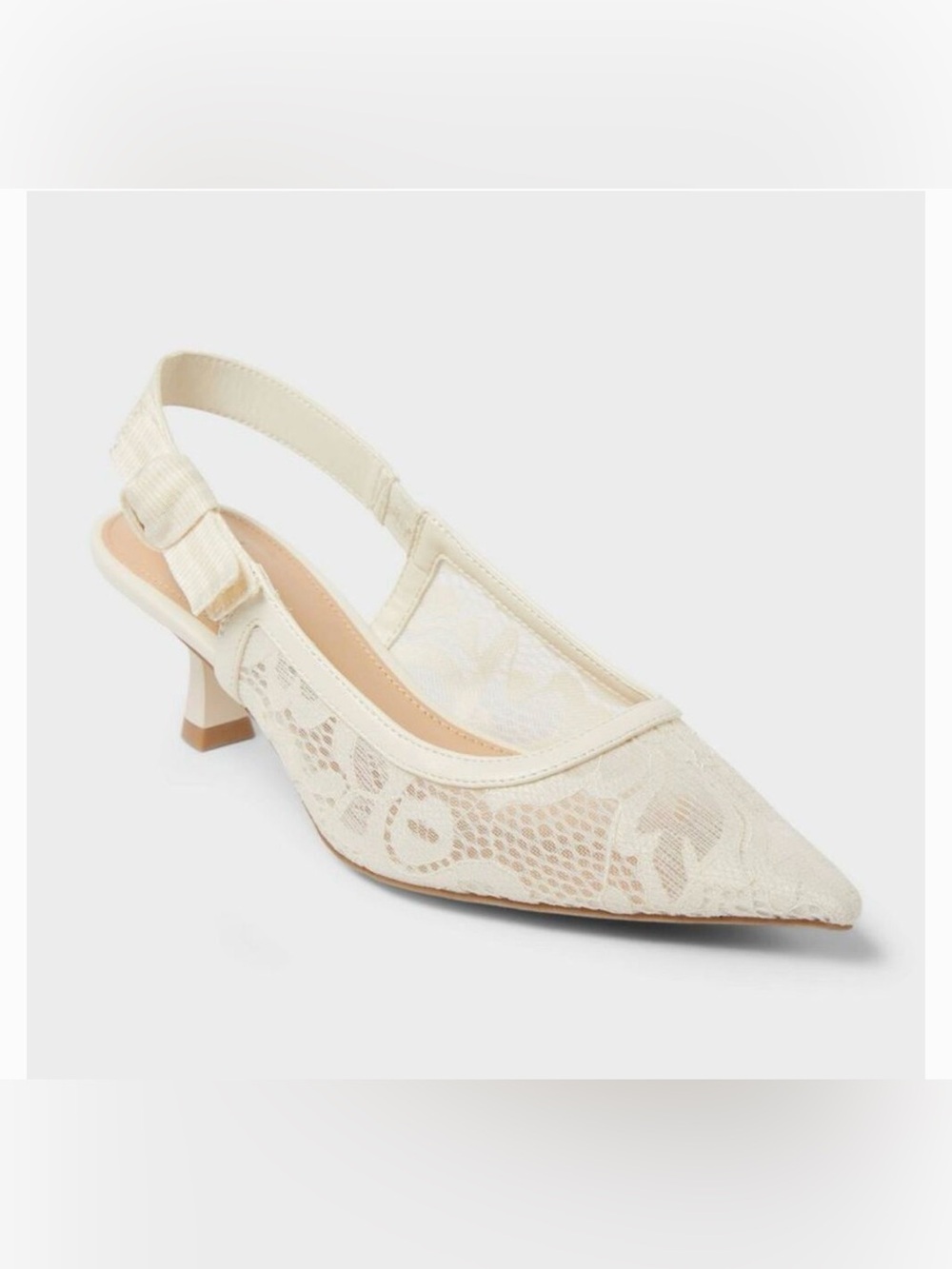 Size 8 A New Day - Women's Milan Slingback Pumps - Cream